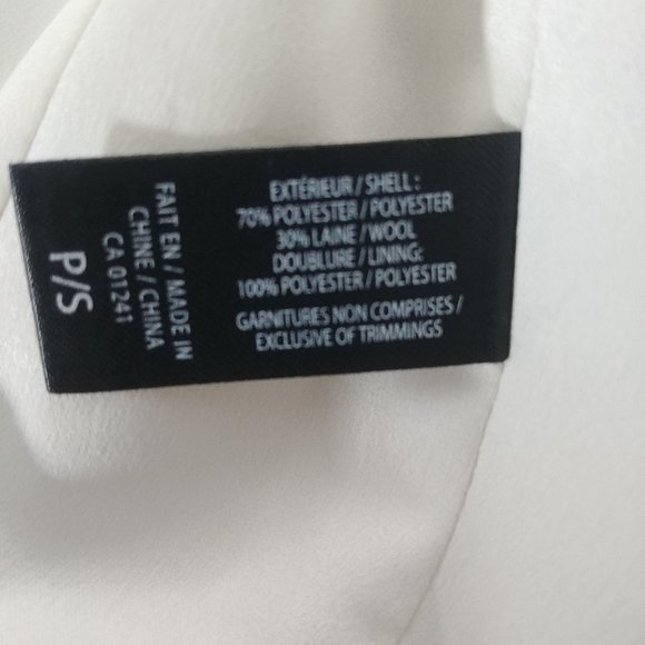 Simons short cropped wool blend tweed jacket ivory cream pink orange Sma… - Picture 12 of 15